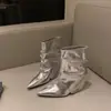 Botines retro estilo francés de talla grande para mujer, nueva colección 2026, elegantes botines de media caña, estilosos y cómodos, con caña corta