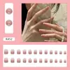 Uñas Postizas Virales de Moda 24 Piezas Estilo Francés Nuevas Uñas Postizas Degradadas