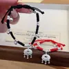 Novo Estilo Ping an Fu Lock Contas de Prata Sino Pequeno Pulseira de Puxar e Empurrar Tecida à Mão Design Estilo Chinês Presente de Dia dos Namorados