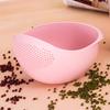 Venta al por mayor hogar multifuncional grueso hueco lavado de arroz colador lavado de arroz blanco redondo plástico lavado de verduras cesta para escurrir frutas y verduras