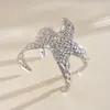 Pulsera Abierta de Metal Plegado Estrella de Mar Transfronteriza Europea y Americana, Pulsera Exquisita de Moda Metálica, Joyería Personalizada de Alta Gama