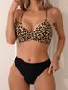 Novo biquíni 2025, estilo cross-border europeu e americano, estampa de leopardo, sexy, biquíni dividido, maiô para mulheres