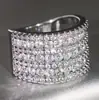 Anillo Cao Shi de cera brillante con circonita incrustada para mujer, joyería para fiesta de compromiso y propuesta, anillo de estilo de lujo de comercio exterior Shein
