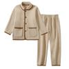 Conjunto de Pijama Infantil Otoño e Invierno Nuevo Estilo Coreano Niños y Niñas Color Sólido Forro Polar Cálido Espeso Conjunto de Ropa para el Hogar