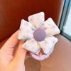 Anillo para el cabello con flores de tela de color caramelo para niños, con diseño de girasol para bebé, cuerda elástica para la cabeza que no daña la bola de pelo, banda de goma para la cabeza