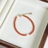 Pulseira de Aço Titânio com Contas Vermelhas de Ágata Feitas à Mão Novo Estilo Chinês Pulseira de Pérolas de Água Doce Pulseira Ano do Animal Ano Novo para Mulheres