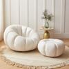Sofá Perezoso Silla Calabaza Lujo Ligero Tatami Una Persona Vellón de Cordero Estilo Crema Dormitorio Balcón Sofá Silla Casual