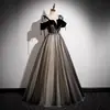 Vestido de Noche Negro para Mujer, Diseño de Princesa Francesa, Elegante, Elegante, Ropa Hermosa para Actuación Vocal en Solitario