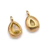 Acero Inoxidable Doce Piedras de Nacimiento Forma de Gota de Agua Oval Colorido Colgante Individual Colgante de Piedra Estrella 7x12mm Accesorios para Joyería DIY