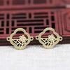 Pulseira de colar com elos duplos, banhada a ouro, com fio dourado, faça você mesmo, com preservação de cor, orquídea tridimensional, acessórios de joalheria B2603