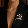 Broche de Alta Gama, Broche de Ciervo Navideño, Broche de Lujo para Mujer Incrustado con Diamantes, Elegante, Inteligente y Lindo Accesorios de Vestir