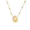 Venta Caliente Transfronteriza Nuevo Colgante de Burbuja Brillante Letra P del Alfabeto Inglés Cobre Chapado en Oro Collar Simple Popular Accesorios para la Mano