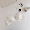 Sujetador de encaje estilo francés sexy con escote en V profundo para mujer, push-up de pecho pequeño, sin aros de acero, antiflacidez, cómodo y transpirable 1338