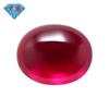 Gema Huagang n.° 5, corindón rojo, forma de huevo, base plana, cara lisa, rubí sintético ovalado, anillo de rubí, cara de piedra desnuda
