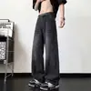 Calça Jeans Scythe Lavada para Homens, Nova Calça Masculina Estilo Americano Outono 2026, Calça de Perna Larga Reta Solta da Moda