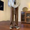 Pantalones vaqueros vintage lavados para hombre, otoño, estilo hip hop europeo y americano, de alta gama, de marca de moda, holgados, de pierna ancha, de calle.