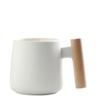 Taza de cerámica con mango de madera de estilo nórdico, taza de agua para oficina, 1314, taza para pareja, regalo de vacaciones, impresión de logotipo