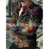 Camisa con estampado digital para hombre de AliExpress Wish, cárdigan informal holgado con solapa y talla grande.