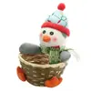 Pote de Doces de Natal Transfronteiriço Rattan Caixa de Presente Transparente para Idosos Boneco de Neve Alce Suprimentos de Natal Decoração Pequena para Crianças