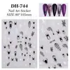 Nuevos Adhesivos para Uñas de Araña Fantasma Oscura, Calavera Cicatrizada, Telaraña, Halloween, Adhesivos para Uñas Transfronterizos 2024