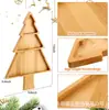 Árbol de Navidad de Bambú Forma de Árbol de Navidad Plato de Cena de Bambú Fiesta Navideña Comida de Fiesta Bandeja de Madera Plato Creativo de Frutas Navideñas