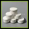 Frasco Cilíndrico com Borda Prateada Branca de 20g Frasco para Creme Frasco para Creme Frasco para Amostra Pequena de Máscara Facial Caixa de Subembalagem Cosmética