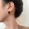 Pendientes de acacia roja estilo Hong Kong para mujer, ligeros, lujosos, elegantes, sencillos, de alta gama, pequeños y modernos.
