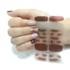 Novos Adesivos de Unha de Cristal Rosa Sonhador Estilo Coreano Mais Vendidos da Amazon Adesivos de Unha Coloridos Doces Conjunto Completo Atacado