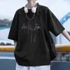 Nova camiseta de algodão puro de manga curta para homens, nova marca da moda de verão ins gola redonda solta casual camiseta de meia-manga vestuário masculino