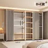 Armario de metal, estructura de acero, completamente cerrado, diseño simple, adecuado para apartamentos de alquiler, modular, engrosado, de pie, estilo abierto, para uso doméstico