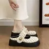 Mules cerrados de suela gruesa estilo hada para mujer, nuevos de otoño 2026, sandalias Mary Jane de encaje francés Birkenstock