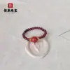 Anillo de Cinabrio Piedra Cruda Arena Dorada Púrpura Cuentas Pixiu Flor Rosa Anillo de Espinela Anillo Elástico Suministro en Vivo