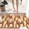 Amazon Transfronterizo Patrón de Madera Imitación Alfombrilla de Baño Alfombrilla de Piso para Baño Puerta Hogar Alfombrilla Antideslizante para Pies Absorbente de Agua Secado Rápido Felpudo
