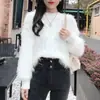 Suéter Básico de Punto Trenzado de Moda Otoño e Invierno Estilo Coreano, Suéter Grueso para Mujer de Piel Sintética de Visón Estilo Perezoso