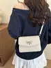 Bolsa de Laço de Alta Qualidade 2025 Nova Moda Bolsa Transversal Nicho Francês Tecida Ombro Portátil Pequena Bolsa Quadrada