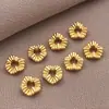 Cuentas sueltas de cobre chapado en oro de 18 quilates, separadores en forma de OVNI, cuentas redondas roscadas para pulsera y collar DIY hechos a mano, accesorios de joyería