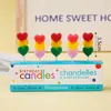 Estilo ins decoração de bolo de aniversário de desenho animado velas flores chapéus de festa urso de pelúcia rosto sorridente corações velas de aniversário infantil