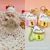 Colgante de oro cuadrado de la fortuna 999 de oro puro, serie de gatitos de peluche con cordón para promoción de transmisiones en vivo de TikTok