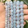 6/8/10mm A+ Ágata Calcedônia Aquamarina Contas Redondas Acessórios para Joias Pulseira Colar DIY Materiais Artesanais para Joias