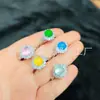 Anillo de Ágata Natural Hielo Crisoprasa al por Mayor Pequeño Sol Chapado en Plata Incrustado Anillo para Mujer Comparable al Jade Suministro en Vivo