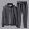 Fatos Esportivos para Homens de Meia-Idade e Idosos na Primavera e Outono Novos Fatos Esportivos Casuais para Homens na Primavera e Outono Fatos para o Pai Conjunto de Duas Peças