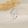 Anel de Nota Musical com Diamante Cintilante Simples Estudante de Arte Alto QI Sensação Estrela Anel Aberto Doce INS Anel de Nota Musical Dedo Indicador
