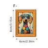 Marco de Fotos Pequeño de Madera con Temática de Mascotas Lindas Estilo Pintura al Óleo Transfronterizo Imán para Nevera con Patrones Artísticos de Perros Pegatina Decorativa Magnética de Madera