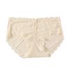 Ropa Interior Sexy de Encaje de Cintura Alta para Mujer, Entrepierna de Algodón, Transpirable y Cómoda, Transparente, con Cortes, que Cubre las Caderas, Bragas para Mujer