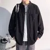 En stock, nuevo estilo otoño 2026, chaqueta casual para hombre de talla grande, a cuadros, con puños, cuello alto, suelta, delgada, manga larga