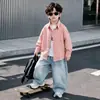 Camisa Infantil Meninos Estilo Primavera e Outono Camisa Arco-Íris 2026 Outono Nova Estilo Coreano Legal e Bonito Camisa para Meninos e Meninas Roupa de Fora Tendência
