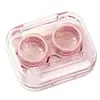 Estuche portátil para lentes de contacto, simple y lindo, estilo Ins, caja de almacenamiento compañera para chicas, estuche transparente de alta gama para lentes de contacto