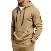 Sudadore com Forro de Fleece Mais Vendido da Amazon Outono/Inverno 2026 Masculino, Estilo Workwear Outdoor com Capuz Versátil de Gola Semi-Aberta