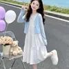 Conjunto de Vestido de Verano para Niñas 2026 Nuevo Estilo para Niños Medianos y Mayores Estilo Bohemio Falda en Capas Vestido de Playa para Niña
