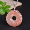 Flor de Melocotón Natural Donut Relleno Manzana Nube Auspiciosa Candado Colgante de Jade Anillo de Paz Colgante Suministro en Vivo Suministro de Comercio Exterior